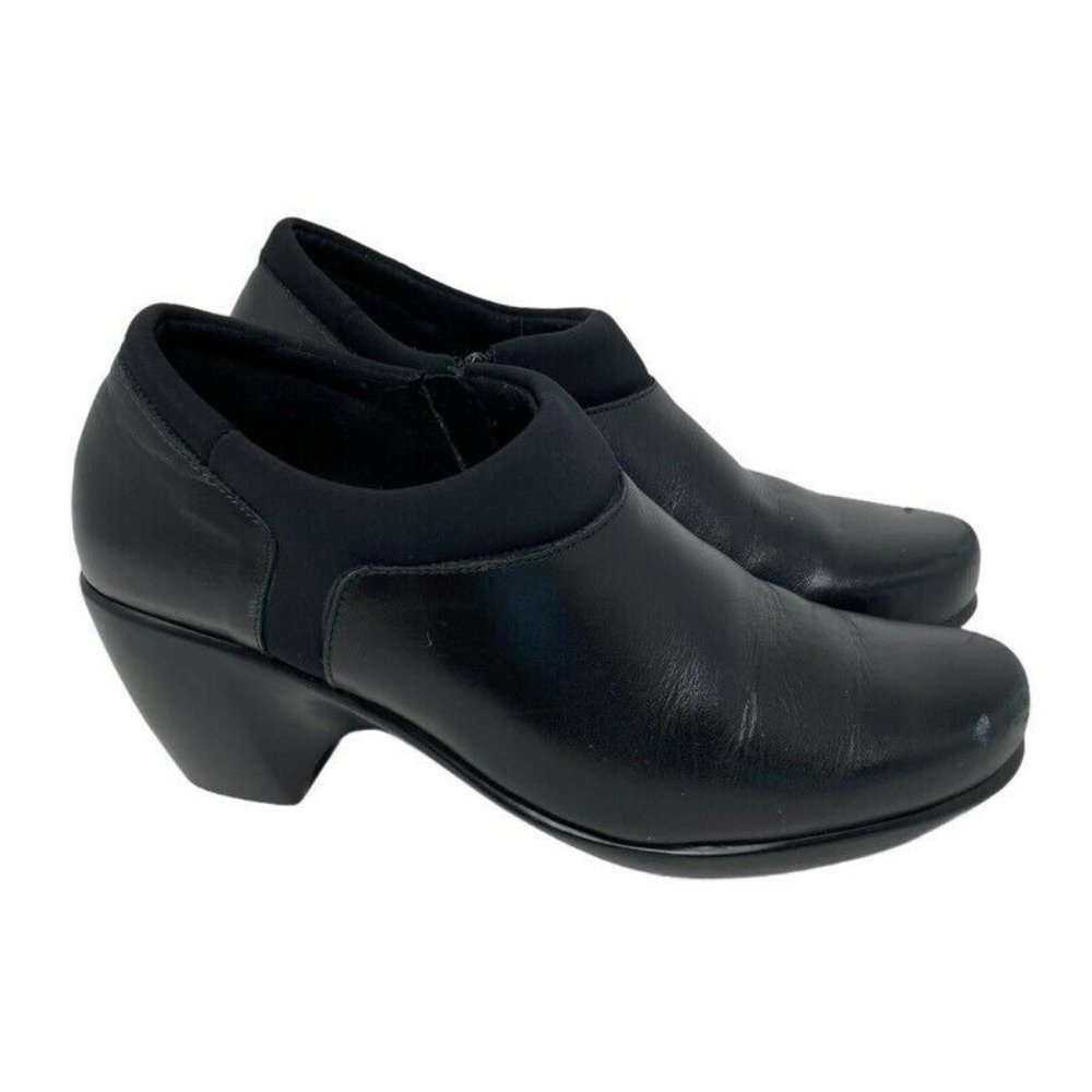 Naot Ankle Booties Black Leather Cuban Heels 6